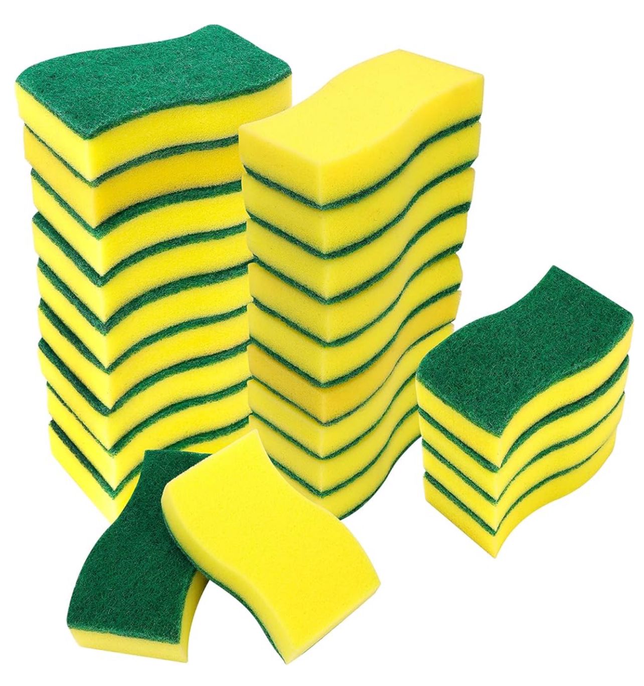 spugna per pulizie gialla e verde